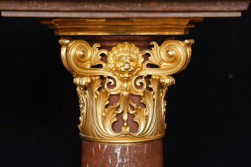 Importante coppia di colonne con coppia di girandole, epoca Napoleone III