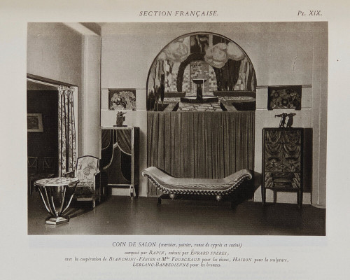 Henri Rapin and Charles Hairon, Art Deco living room in cherry wood