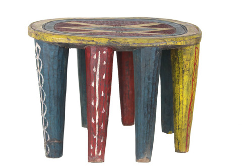 Tabouret NUPE à 8 pieds du Nigéria (jaune)