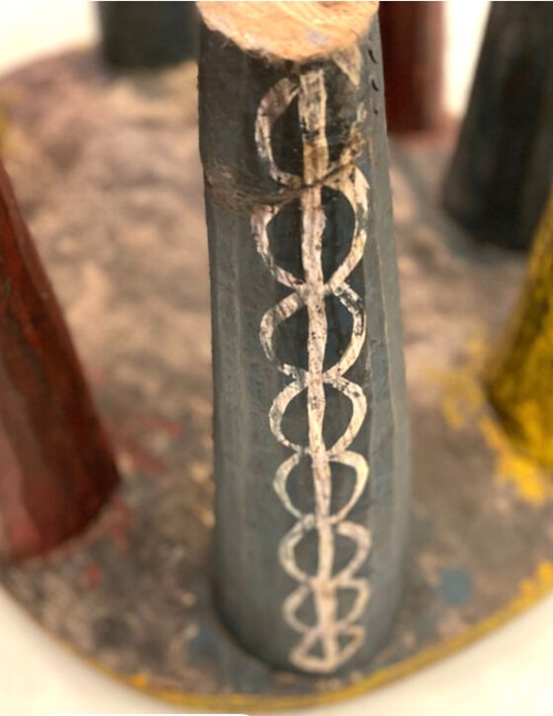 Tabouret NUPE à 8 pieds du Nigéria (jaune)