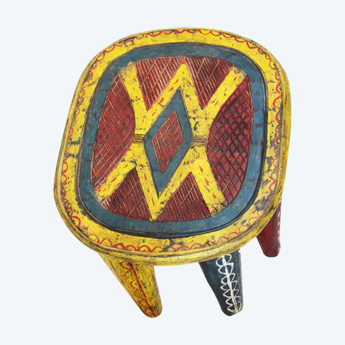 Tabouret NUPE à 8 pieds du Nigéria (jaune)