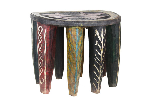 Tabouret NUPE à 8 pieds du Nigéria (noir)