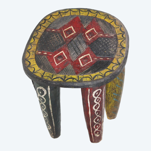 Tabouret NUPE à 8 pieds du Nigéria (noir)