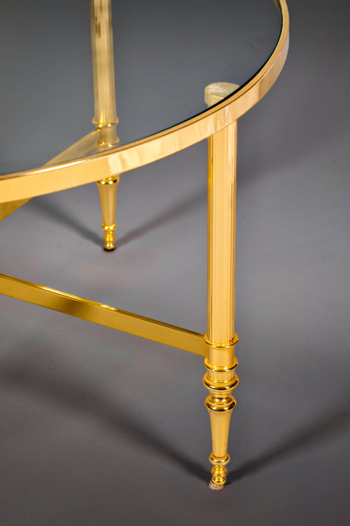 Pair of gilded brass coffee tables