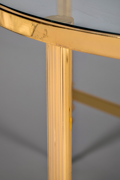 Pair of gilded brass coffee tables