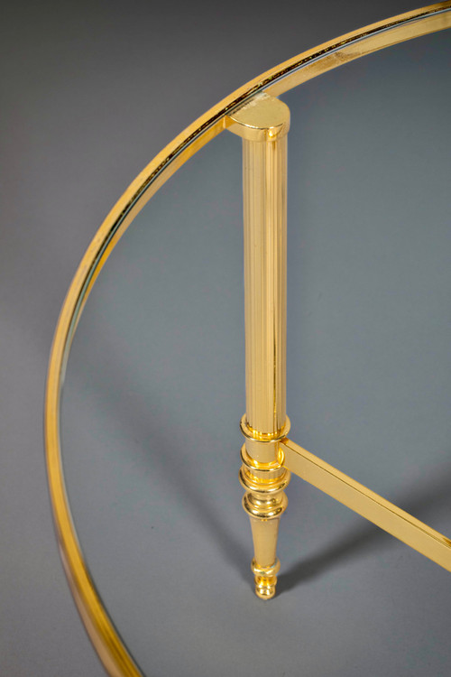 Pair of gilded brass coffee tables