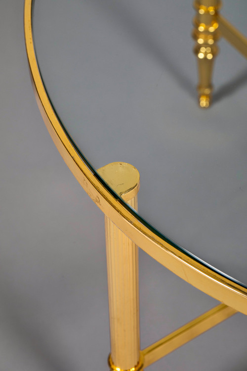 Pair of gilded brass coffee tables