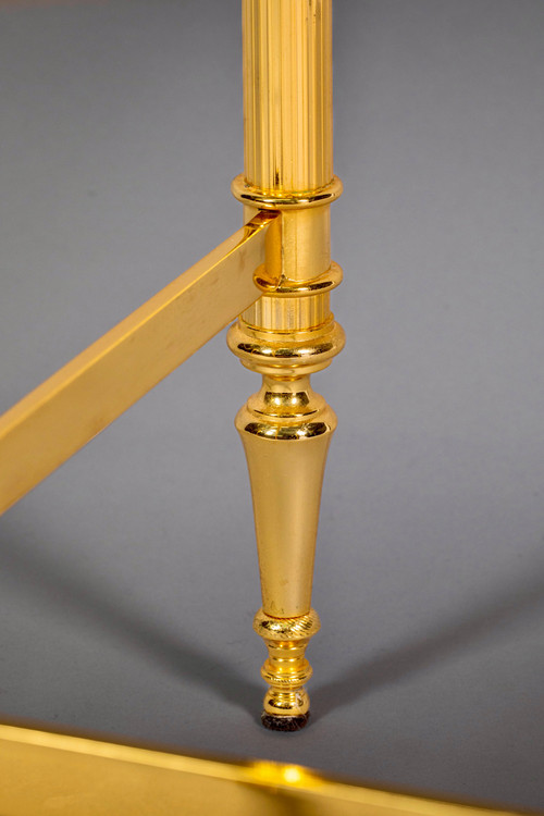 Pair of gilded brass coffee tables