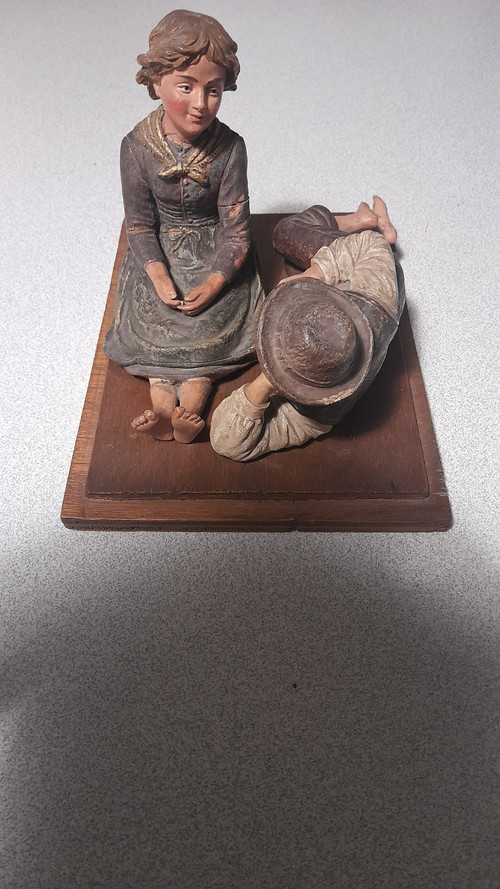 Personaggi in terracotta di Bernard Bloch 1836-19009