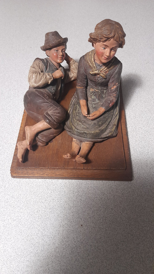 Personaggi in terracotta di Bernard Bloch 1836-19009