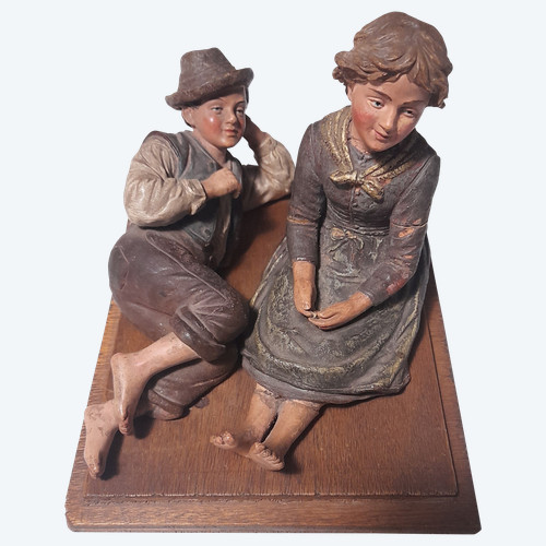 Personaggi in terracotta di Bernard Bloch 1836-19009