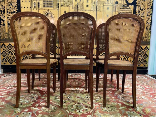 Suite di 6 sedie in stile Luigi XVI in Cannage - Canes