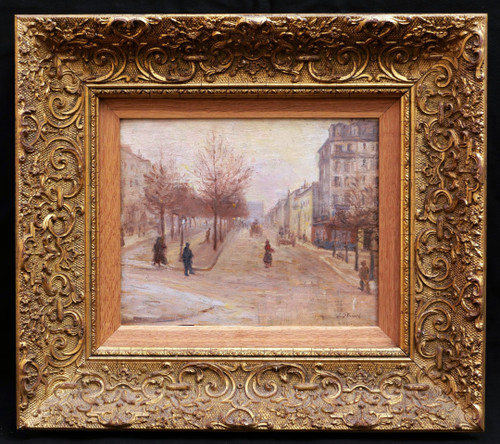 Jean-Louis PLUMET, dit Jean PLUMET, Boulevard animé à Paris, hiver