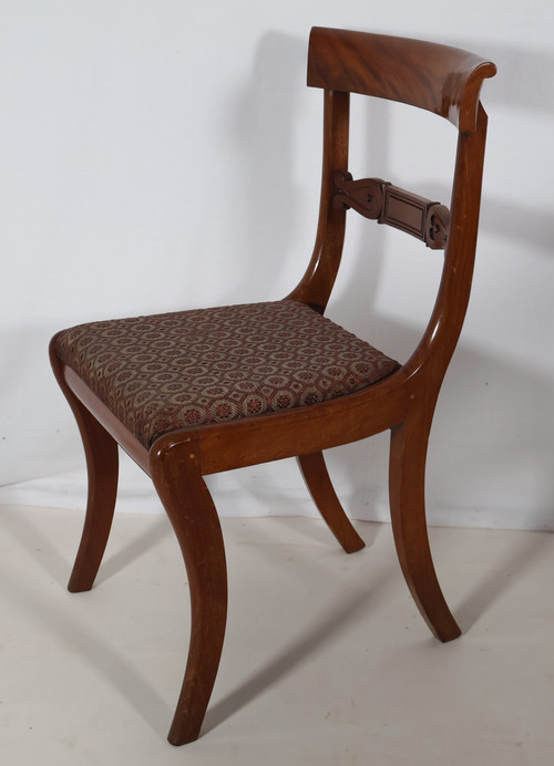 Série de quatre chaises Anglaise en acajou milieu 19ème 