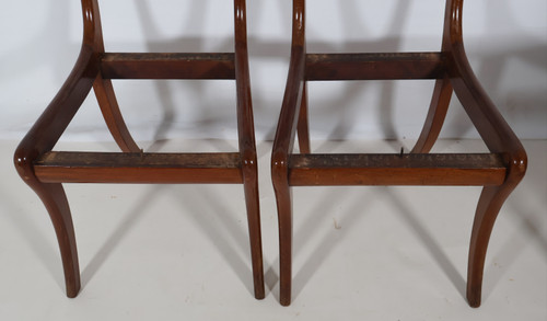 Série de quatre chaises Anglaise en acajou milieu 19ème 