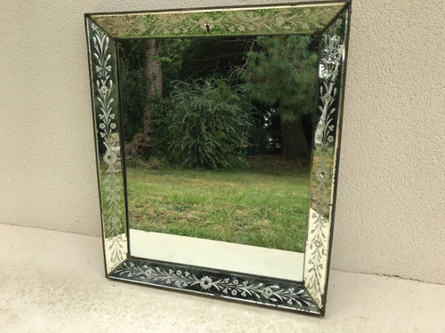 Beautiful rectangular Venetian mirror from the 20th century