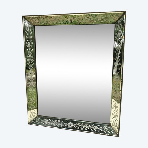 Beautiful rectangular Venetian mirror from the 20th century