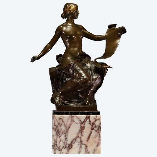 Georges Bareau, Allegory of History, Art Nouveau Bronze
