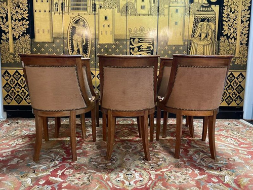 Set of 6 Empire gondola chairs in mahogany