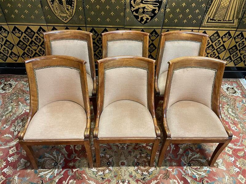 Set of 6 Empire gondola chairs in mahogany