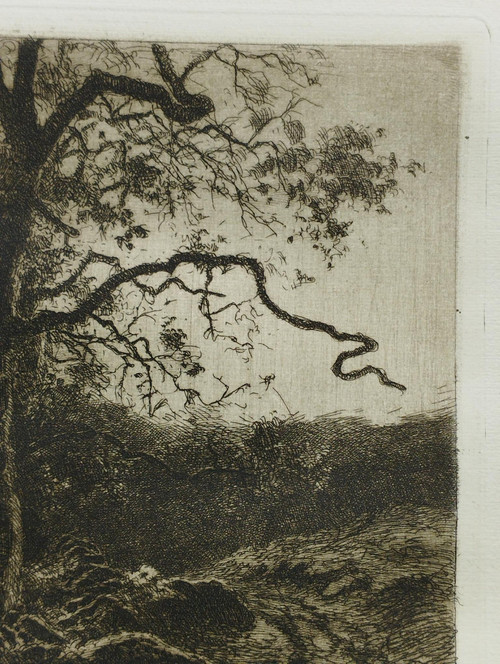 Etching by Eugène Viala - etcher from Aveyron