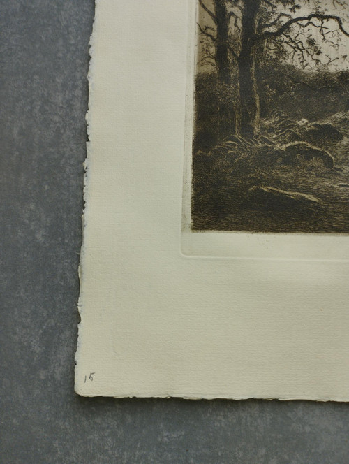 Etching by Eugène Viala - etcher from Aveyron