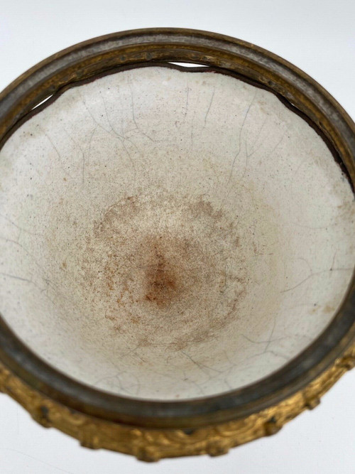 Coupe en émail Chine XIXe montée bronze doré Louis XV