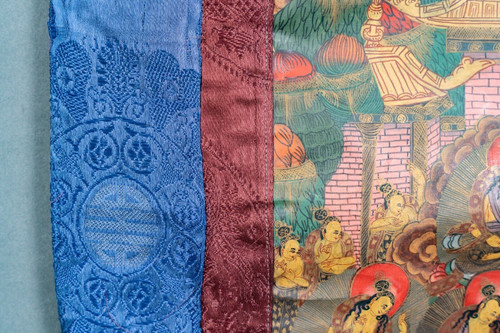 Antique Hand Painted Tanka Tapestry India