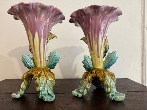 Art Nouveau Barbotine Vases