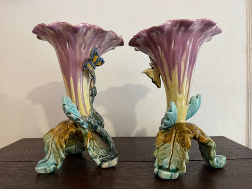 Art Nouveau Barbotine Vases