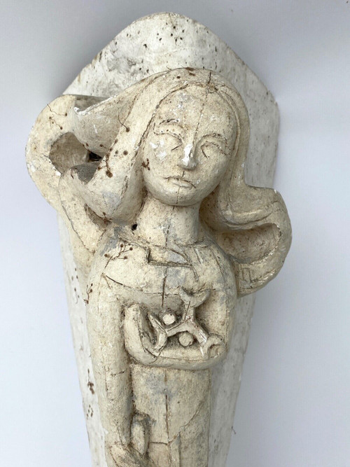 Lampada da parete in gesso Sirena 1940 studio d'artista bassorilievo con falce