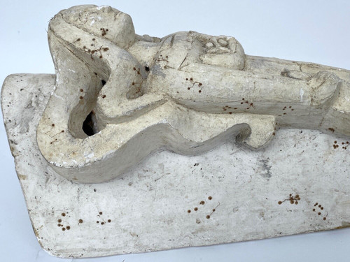 Lampada da parete in gesso Sirena 1940 studio d'artista bassorilievo con falce