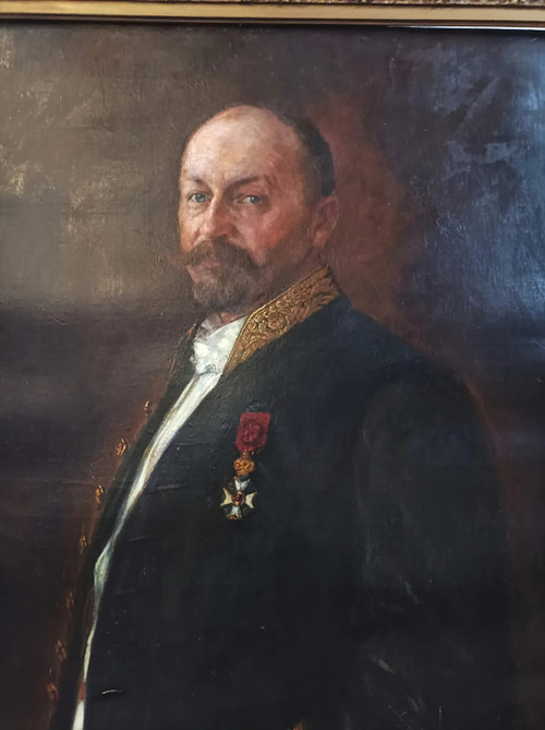 Max Schultze Strahler (1845-1926) Dipinto Olio su tela Ritratto di uomo 1906
