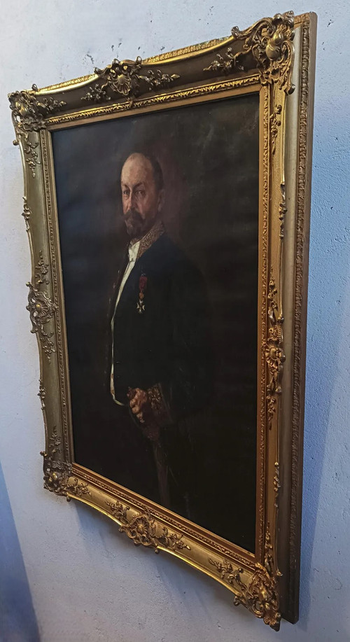 Max Schultze Strahler (1845-1926) Dipinto Olio su tela Ritratto di uomo 1906
