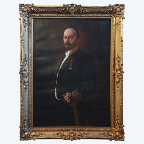 Max Schultze Strahler (1845-1926) Dipinto Olio su tela Ritratto di uomo 1906