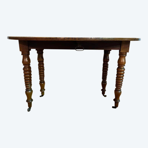 Table à manger ovale Louis Philippe 6 pieds à allonges 