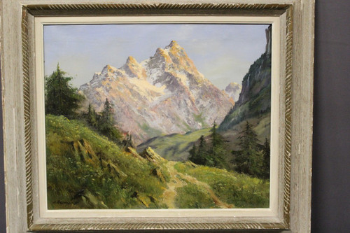 Öl auf Leinwand Berglandschaft von Johannes Gebhardt