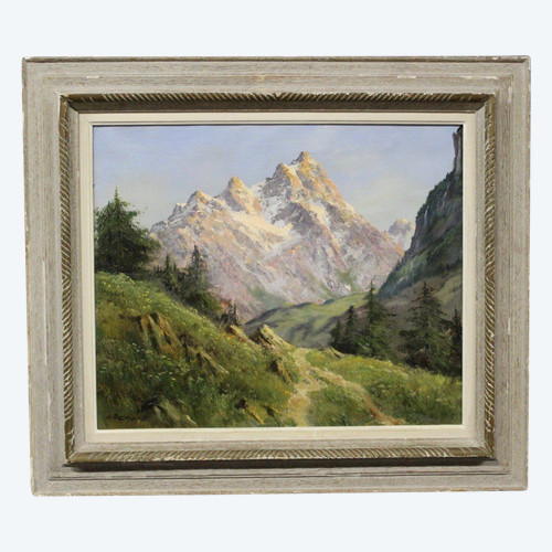 Öl auf Leinwand Berglandschaft von Johannes Gebhardt