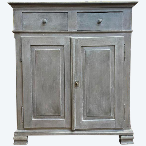 Credenza alta Luigi Filippo rechampi dipinta a patina