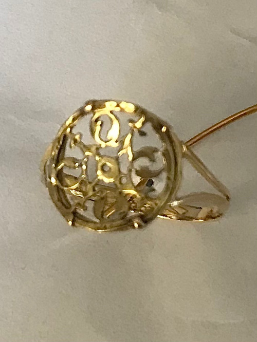 Bague en or 18carats roue de montre à coq XVIIIème