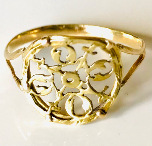Bague en or 18carats roue de montre à coq XVIIIème