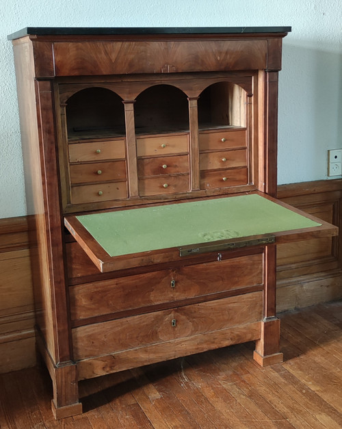 Ancien meuble Secrétaire époque Restauration en acajou.