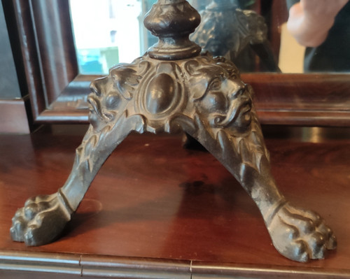 Old terrestrial globe J. LEBEGUE & Cie cast iron base
