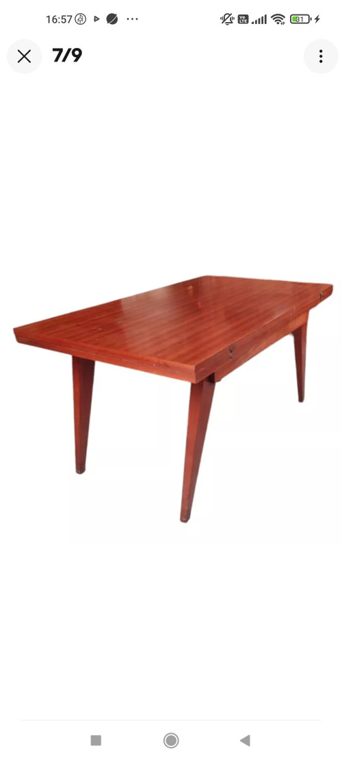 Table À Système Portefeuille design années 1950/1960  Plaquage acajou