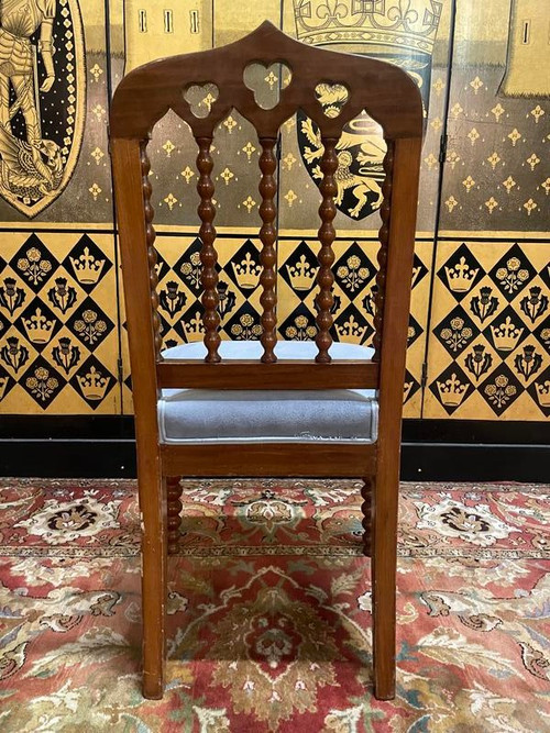 Suite di 6 sedie d'epoca del restauro "Chapelet"