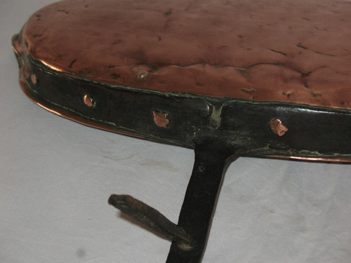 Lèche Frites En Cuivre étamé Et Fer Forgé époque 18ème