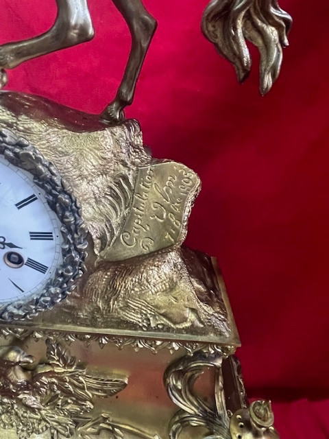 Gilded bronze clock Napoleon 1st on horseback