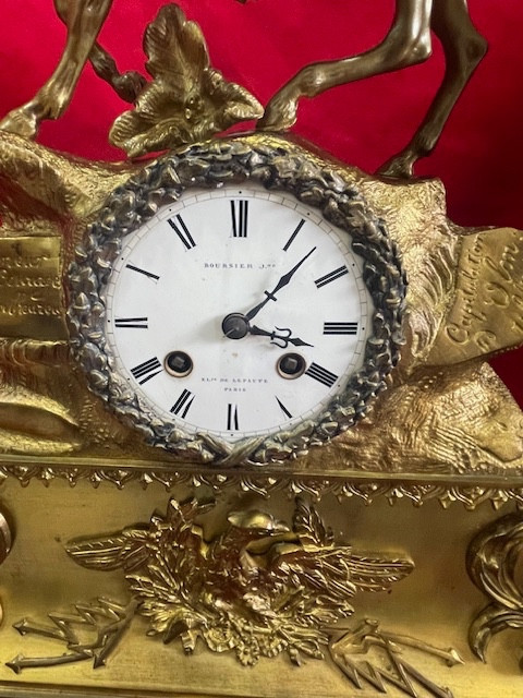 Gilded bronze clock Napoleon 1st on horseback
