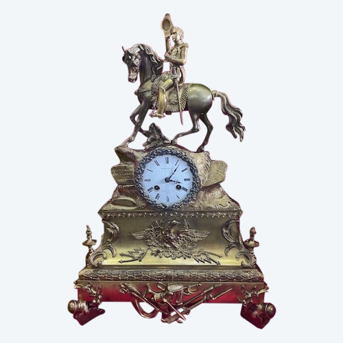 Gilded bronze clock Napoleon 1st on horseback