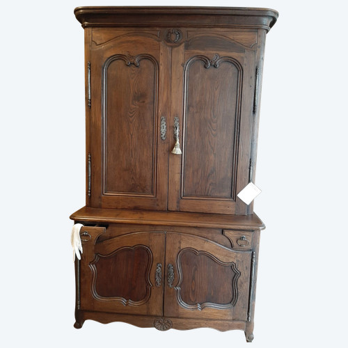 Buffet de Chasse Double-Corps en Châtaignier - Epoque XVIIIème